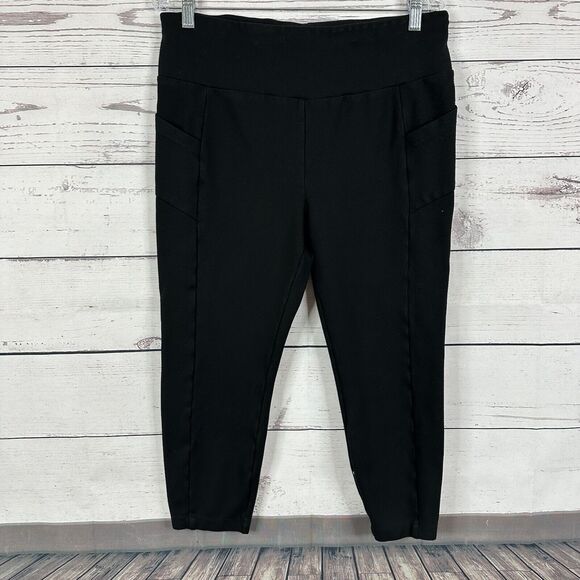 CAbi Pants Womens Large Black Cropped Relaxed Leggings Lounge Pockets 5686 - Picture 1 of 14